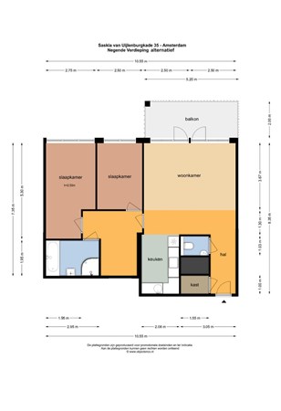 Floor plan - Saskia van Uijlenburgkade 35, 1058 GA Amsterdam 